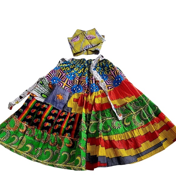 Long Maxi Patchwork Skirt 100% Cotton One Size Fit All Maxi Skirt - Picture 4 of 7